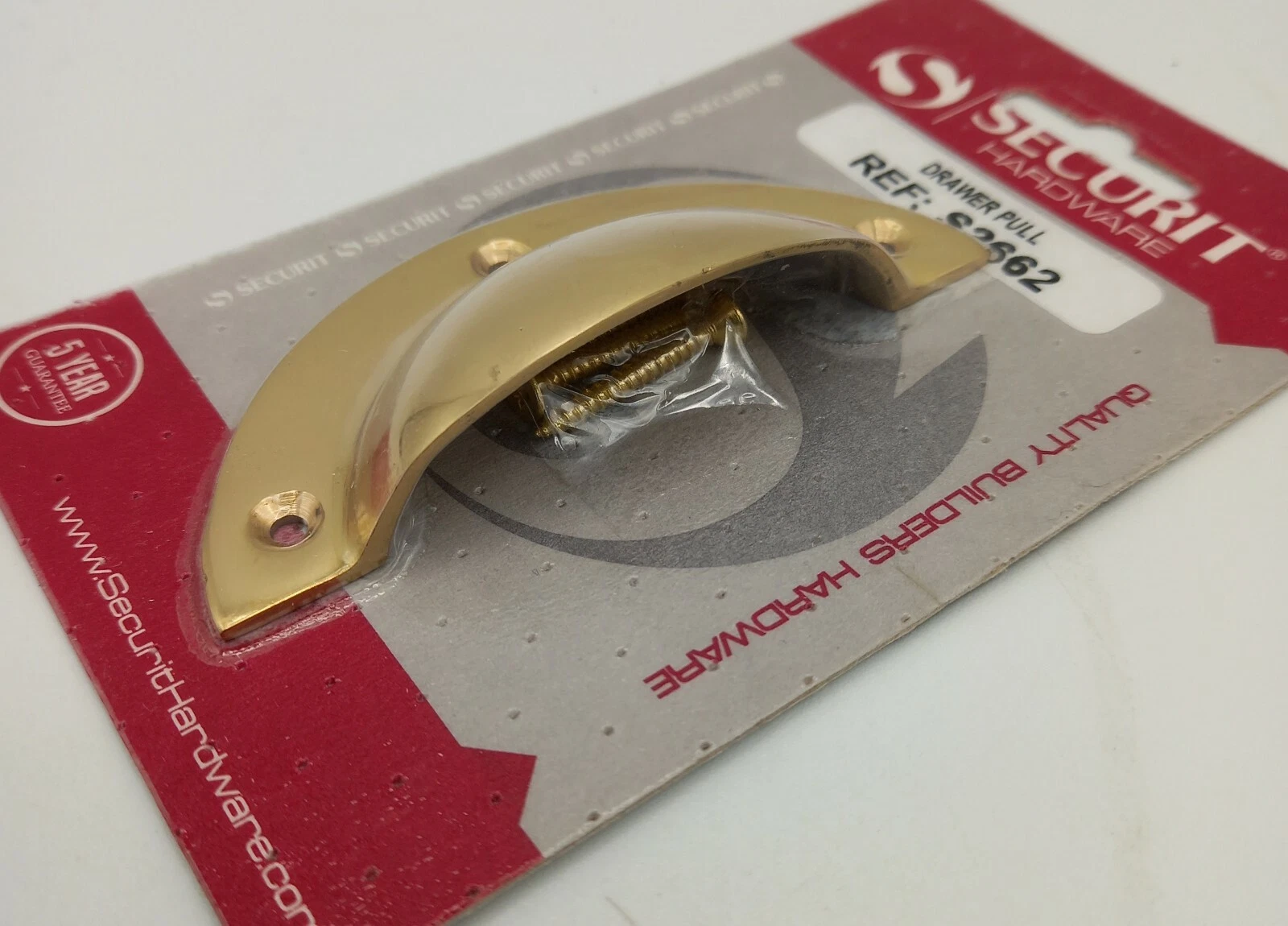 Drawer Pull Handle Solid Brass Half Moon