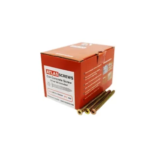 Concrete Screws 7.5mm x 152mm Zinc + Yellow Samac 100 Pack