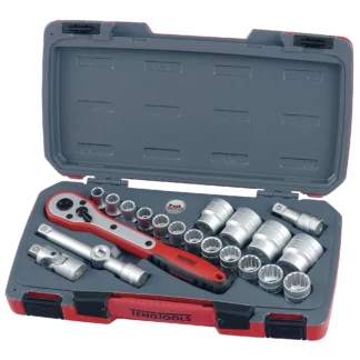 Teng Tools Mecca Pro 1/2" Socket Set 12 pt 21 Pieces | T1221
